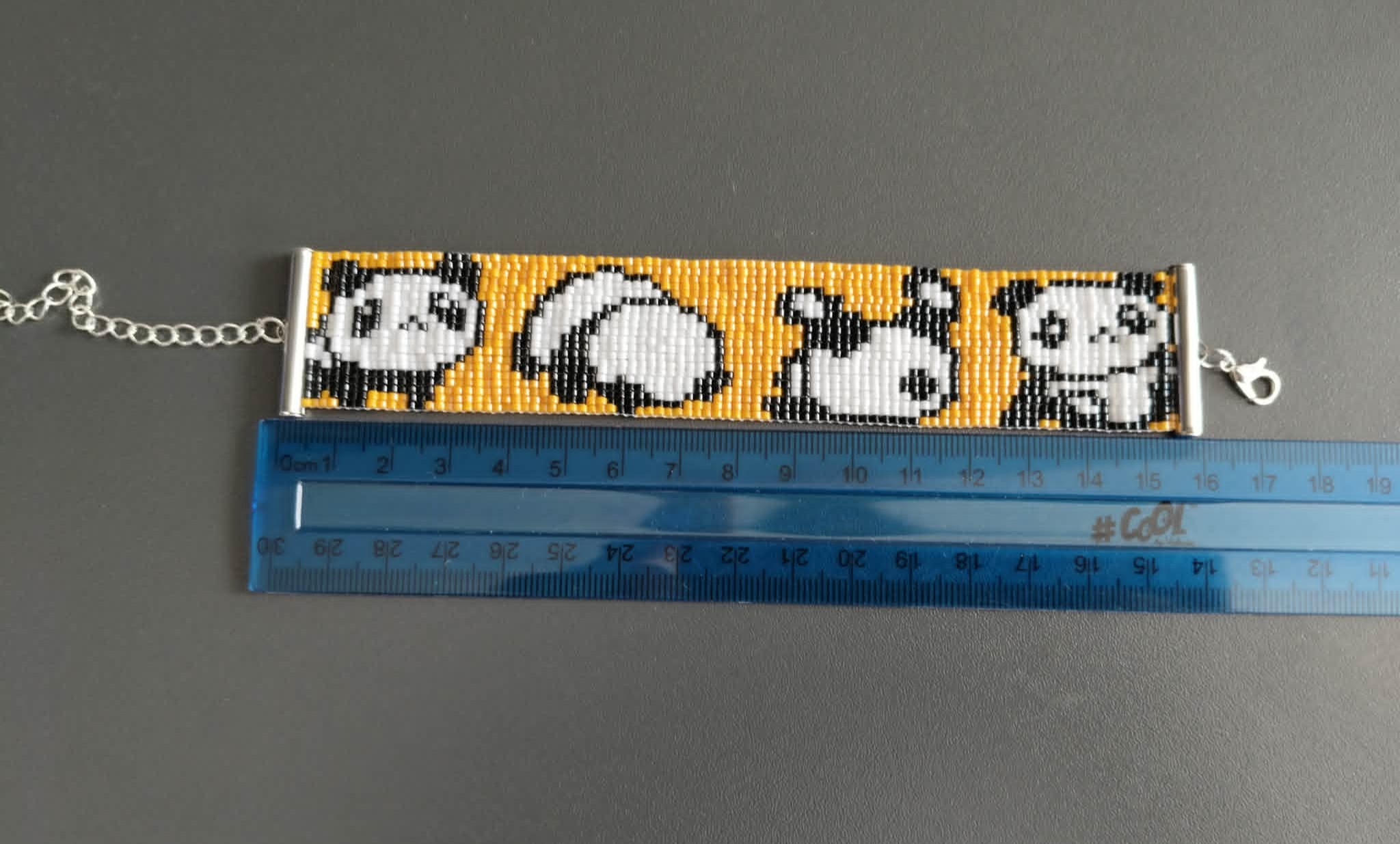Korálkový náramek - Panda