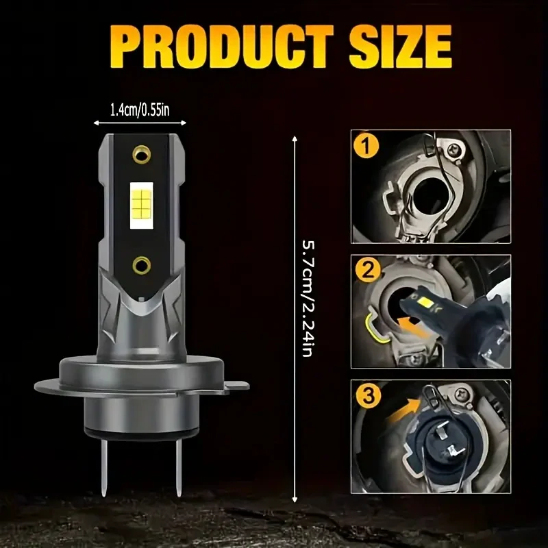 2ks H7 Turbo LED Žárovky