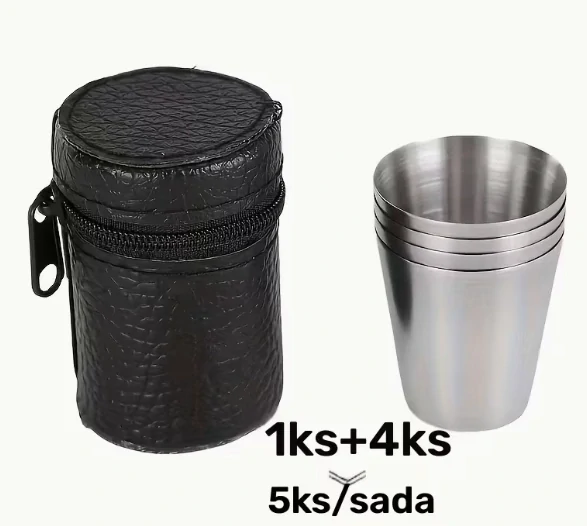 Sada nerezových panáků na cesty