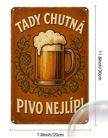Kovová nástěnná dekorace - Pivo
