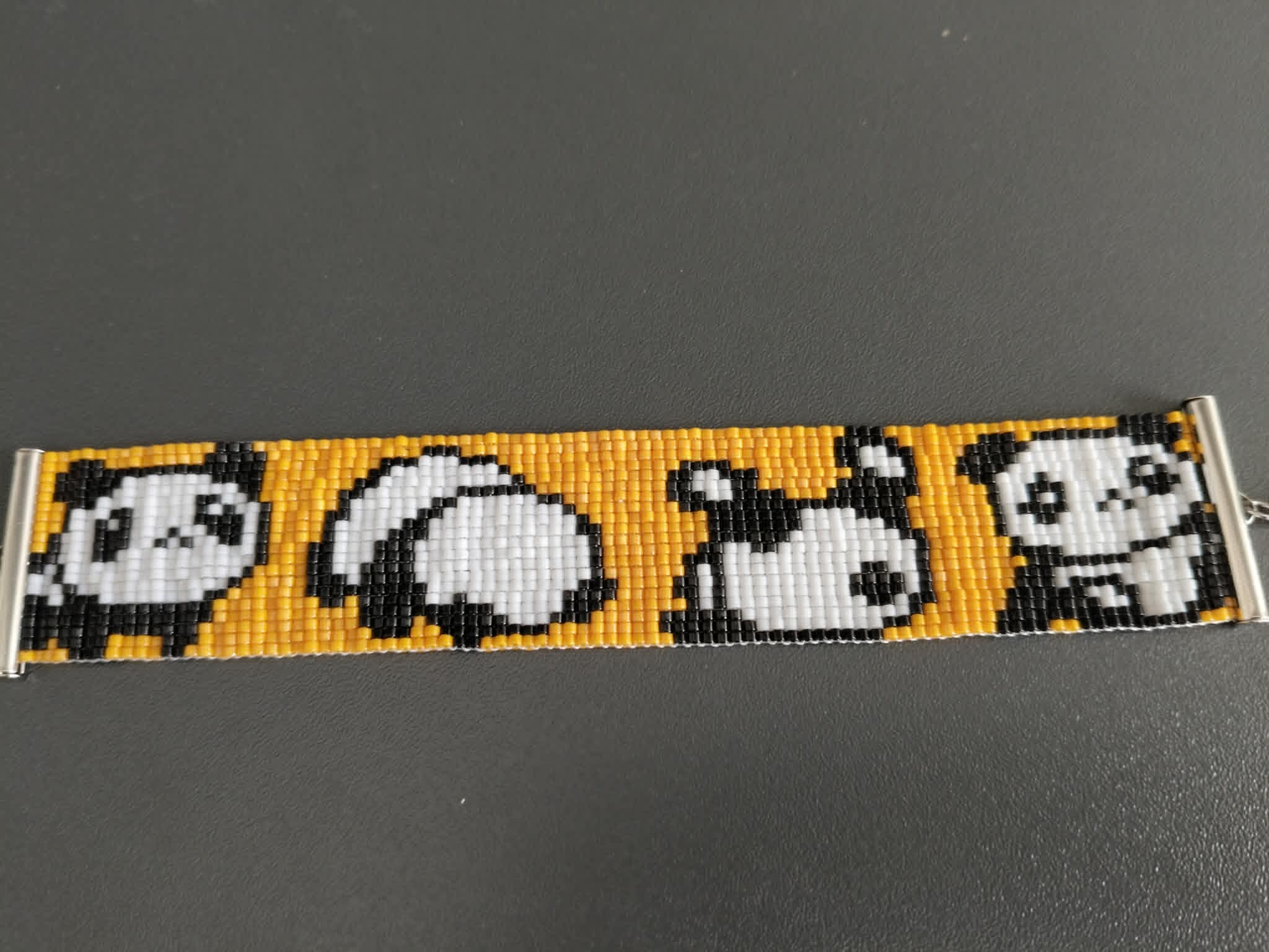 Korálkový náramek - Panda