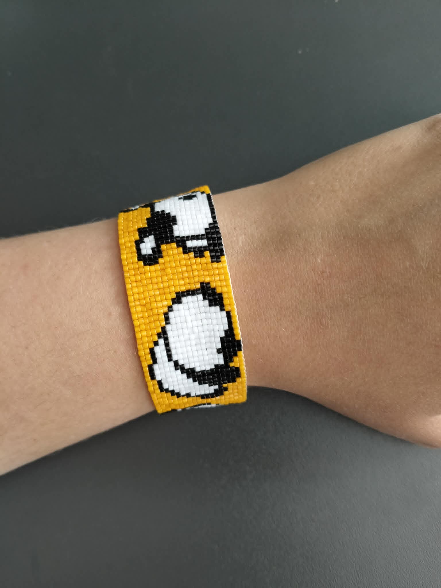 Korálkový náramek - Panda