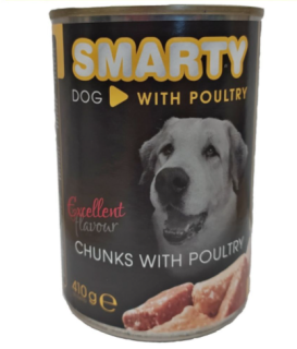 SMARTY Dog Drůbeží chunks, konzerva 410 g