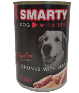 SMARTY Dog Hovězí chunks, konzerva 410 g