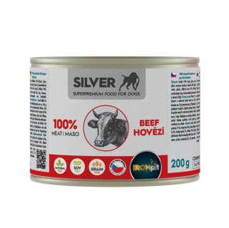 IRONpet Silver Dog Hovězí 100% masa, konzerva