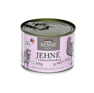 FALCO SENSE Dog jehně a kuřecí kousky svaloviny, konzerva 200 g