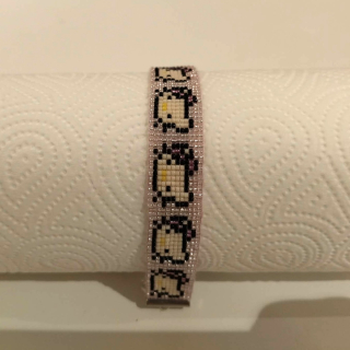 Náramek z korálků - Hello Kitty