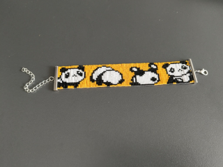Korálkový náramek - Panda
