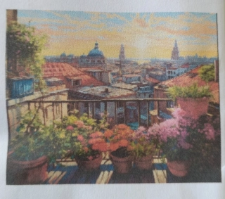 Diamantové malování - Květinový balkón 30x40cm