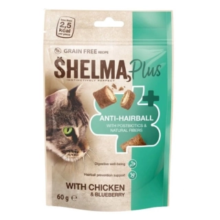 Shelma Cat Snack Anti-hairball polštářky 60 g