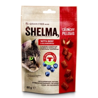 SHELMA polštářky s hovězím a borůvkami 60 g