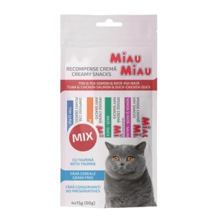 Miau Miau Creamy Snacks Cat mix 15 g (4pack)