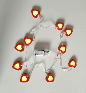 LED světelný řetěz ve tvaru srdce
