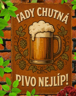 Kovová nástěnná dekorace - Pivo