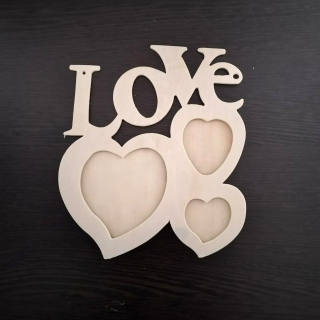 Dřevěný fotorámeček Love 